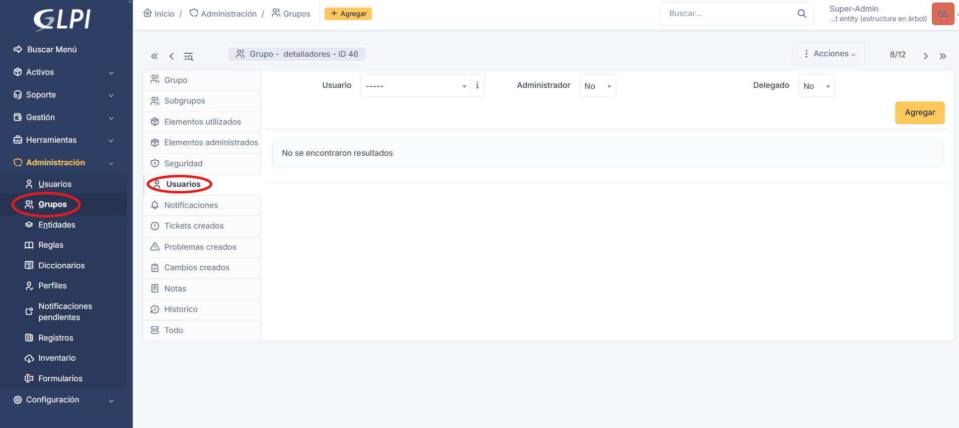 Asignación de usuarios a un grupo